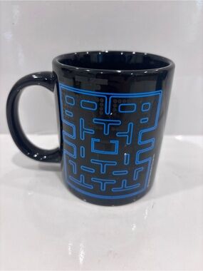 Official PAC-man black ceramic coffee mug blue Maze paladone namco Bandai retro